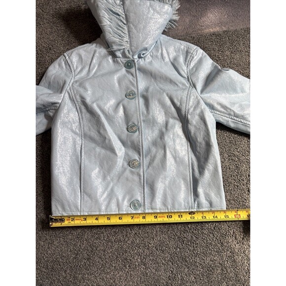 Urban Outfitters “MIA” Jacket NWT - Sky Blue Y2K Feather Jacket - Adult Women XS - Picture 9 of 11